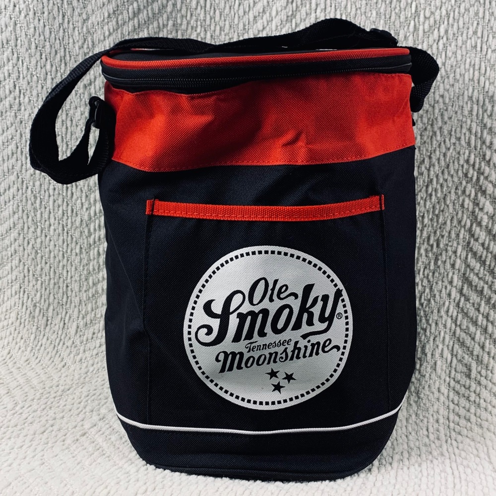 Ole Smoky Tennessee Moonshine Cooler Bag Black‎ Red Insulated Lunch Tote Canvas
